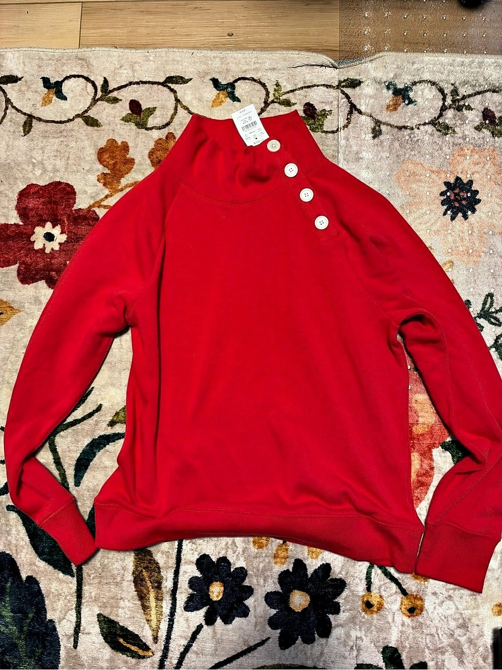 J.Crew Tipped Merino Wool Pullover Red Merino Wool Pullover Size m NWT